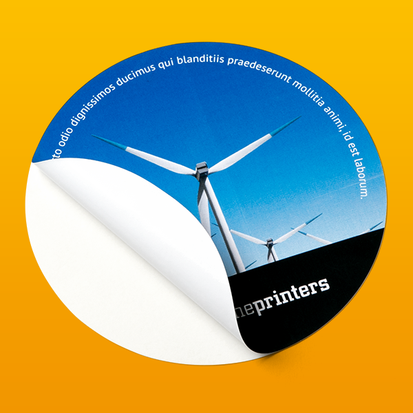 1000 Stickers drukken | 14,8 cm rond | 90 g/m² PVC wit glanzend