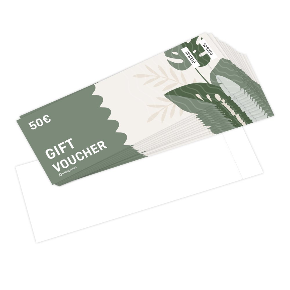 Cadeaubonkaarten met optionele perforatie, A5 half, enkelzijdig bedrukt