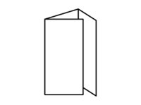 Papieren folder met zes pagina's en wikkelvouw.