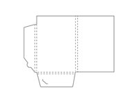 Papieren map met een verkorte, rechter insteekflap.