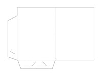 Papieren map met twee kleppen.