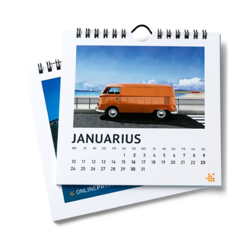 Muurkalender met wire-o binding , A5-vierkant, 4/0-kleurig 2