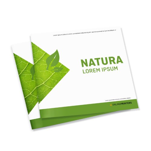 Vierkante brochure van ecologisch papier.