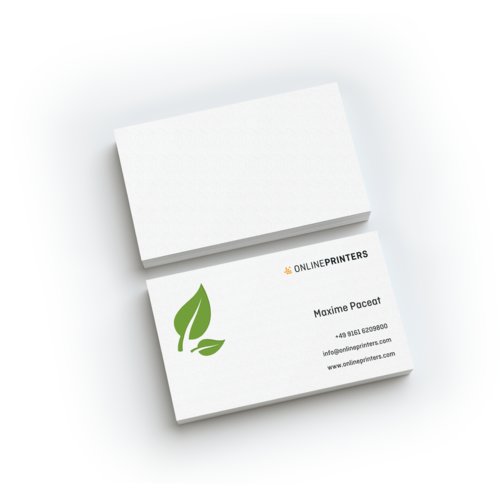 Visitekaartjes eco-/natuurpapier, 9,0 x 5,0 cm, enkelzijdig bedrukt 1