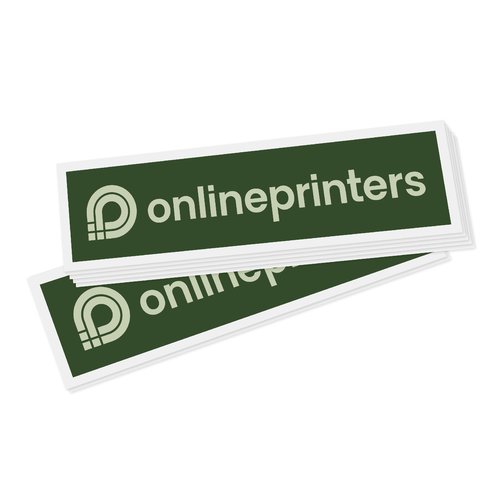 Papieren sticker, rechthoekig.