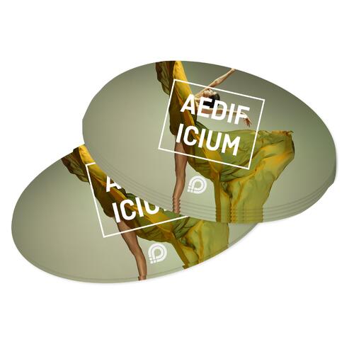 Ovale papieren sticker.