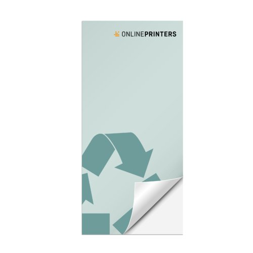 Milieuvriendelijke sticker met afneembare achterkant.