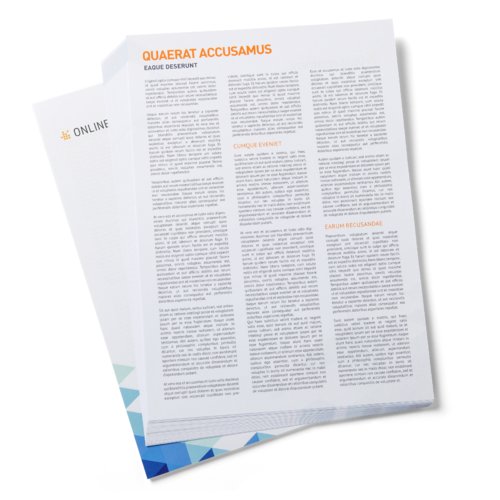 Wit briefpapier, aan beide zijden bedrukbaar.