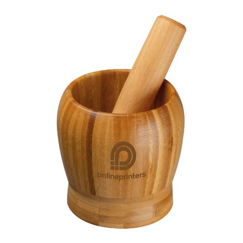 Houten vijzel met stamper
