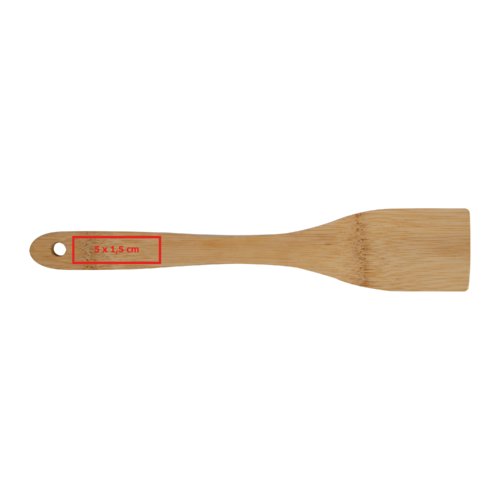 Licht houten bamboe kooklepel met ophanggat.