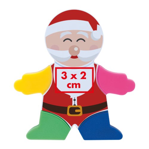 Meerkleurige markeerstift in de vorm van de Kerstman.