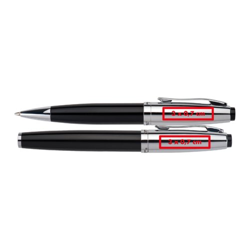 Roze schrijfgerei set met balpen en etui.