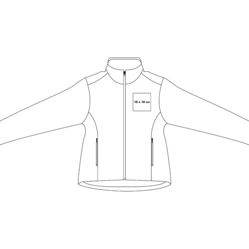 Softshell jas met volledige ritssluiting en zakken.