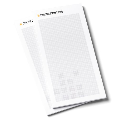 Papieren schrijfblokken met gelijmde bovenkant.