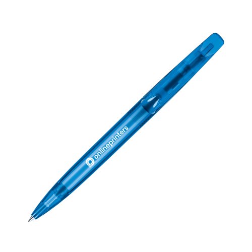 Blauwe kunststof draaibalpen met patroon.