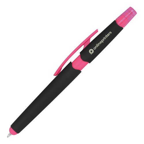 Roze Duo balpen met aanraakfunctie en clip.