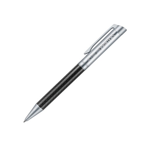 Metalen balpen met carbon elementen en clip.