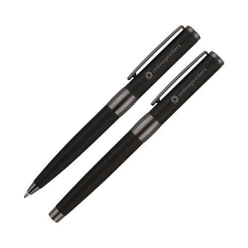 Set met balpen en vulpen in een etui senator® Black Line 1