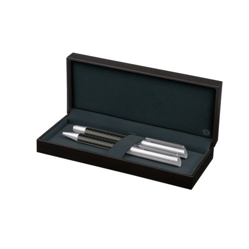 Set met balpen en vulpen in een etui senator® Carbon Line 2