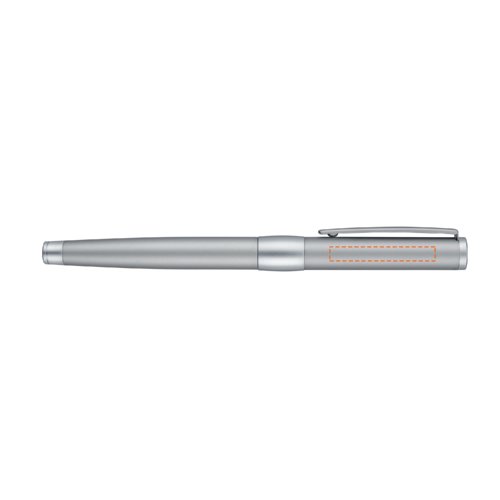 Chrome-kleurige metalen rollerball pen met clip.