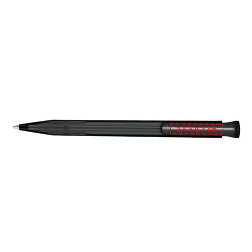 Matte balpen met clip en drukmechanisme.