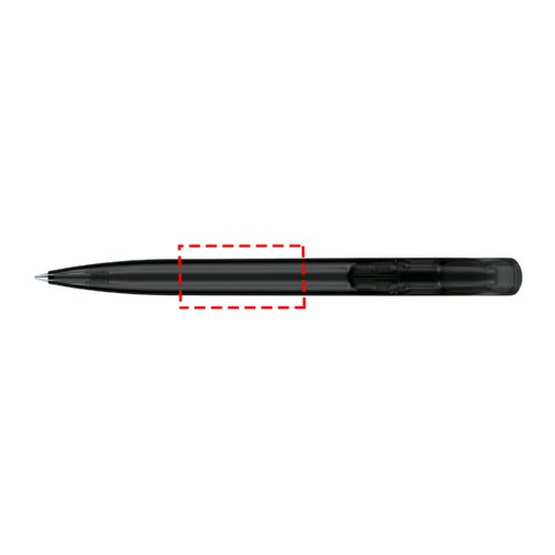 Matte plastic balpen met drukmechanisme en clip.