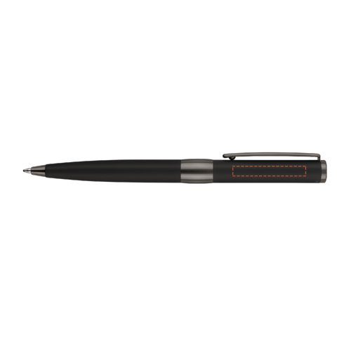 Zwarte metalen draaibalpen met clip.