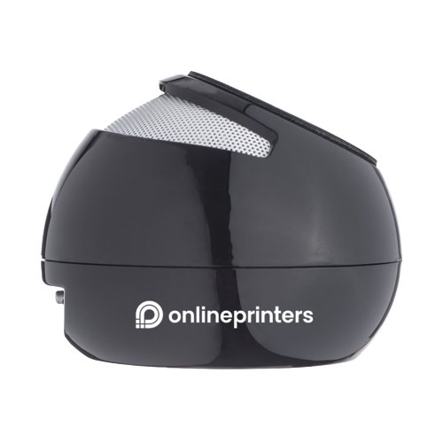 Zwarte bolvormige Bluetooth-luidspreker.
