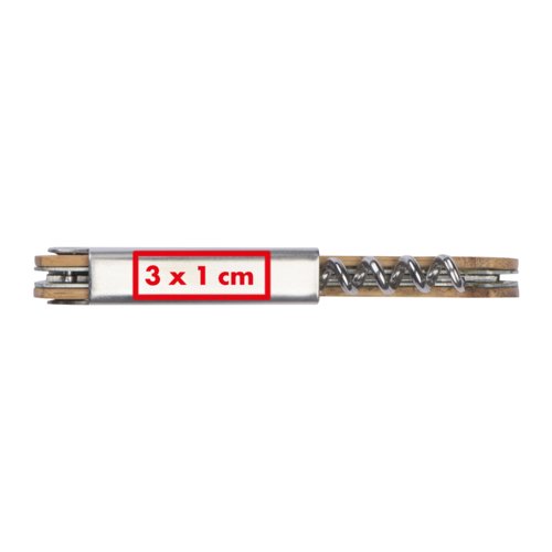 Houten en metalen kelnersmes met kurkentrekker.