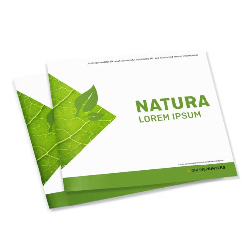 Brochures liggend formaat, eco-/natuurpapier, 24 x 17 cm 1