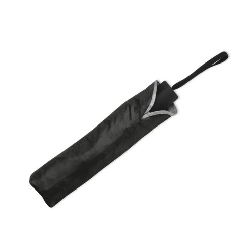 Zwarte zakparaplu met draaglus.