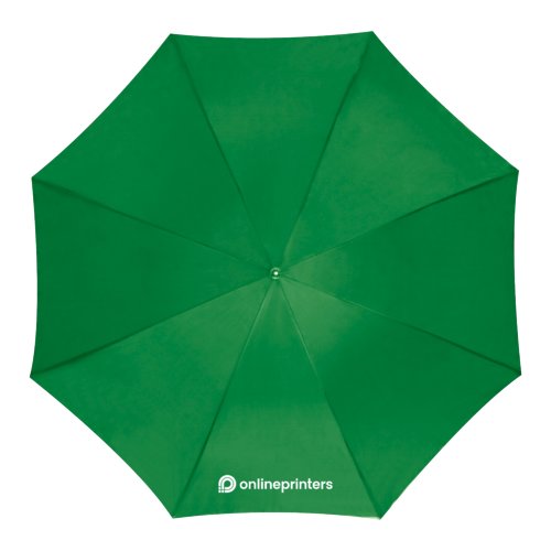 Groene automatische paraplu met grote diameter.
