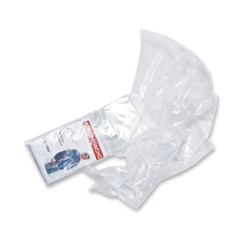 Transparante plastic poncho.