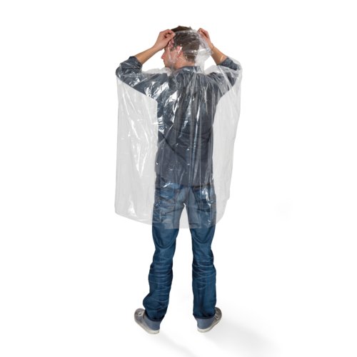 Transparante plastic poncho voor volwassenen.