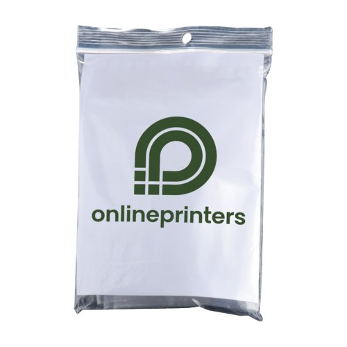 Papieren product in plastic verpakking met ophanggat.