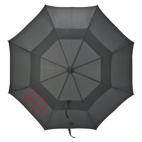 Donkere golfparaplu met windscherm.