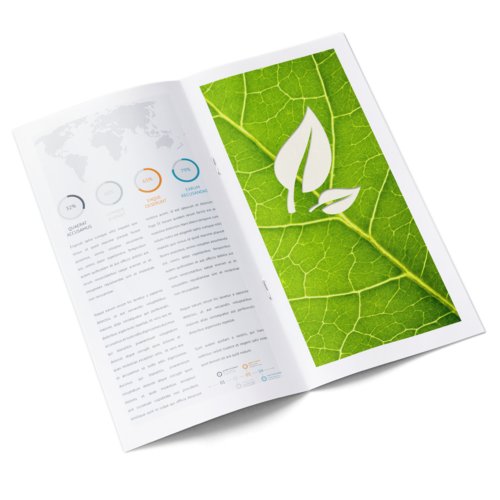 Brochures, eco-/natuurpapier, staand formaat, DL speciaal 2