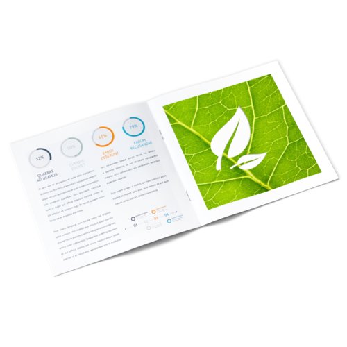 Brochures, eco-/natuurpapier, vierkant, CD-formaat 2