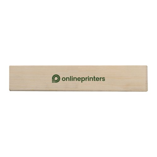Beige houten domino's in een schuifdoos.