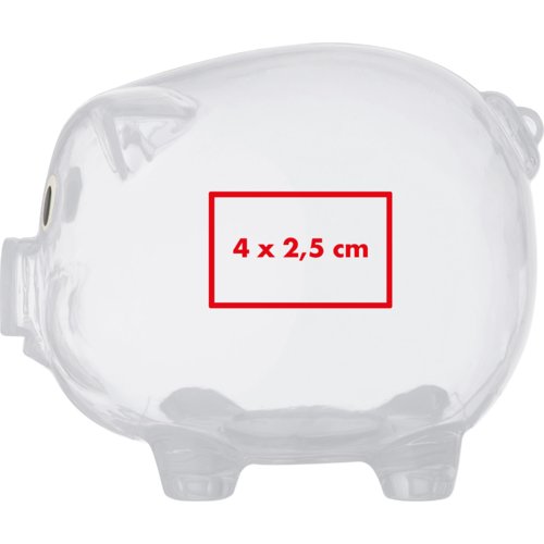 Transparant plastic spaarvarken met gleuf.