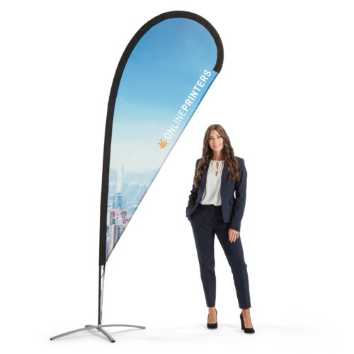 Dropflag incl. druk, 93 x 256 cm 1