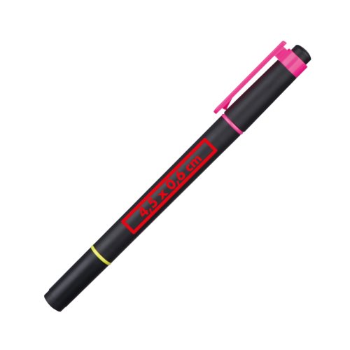 Tweekleurige markeerstift met twee punten en dop.