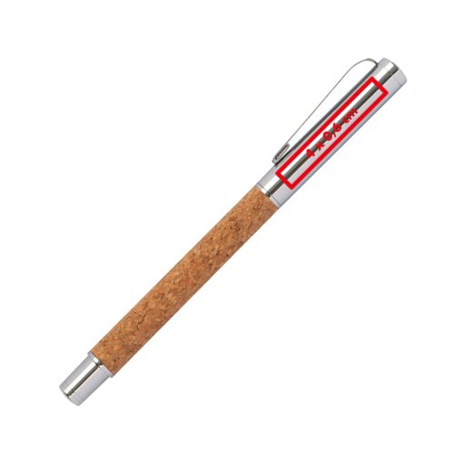 Kurken schrijfset met balpen en etui.