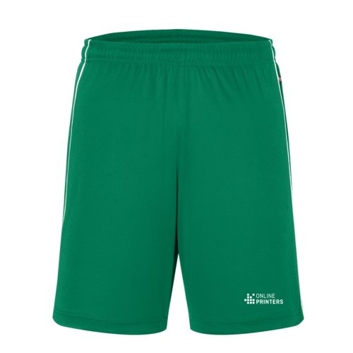 Groene teamshorts van functioneel materiaal met elastische tailleband.
