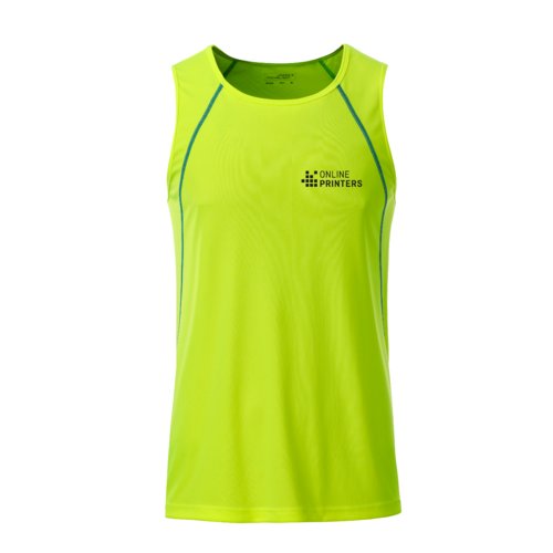 Geel neon polyester tanktop voor heren.