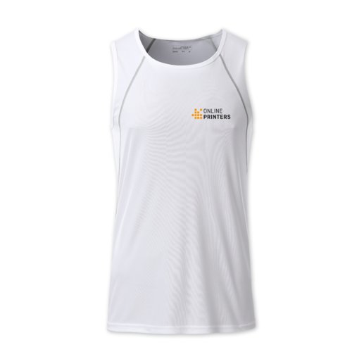 Wit polyester tanktop voor heren.