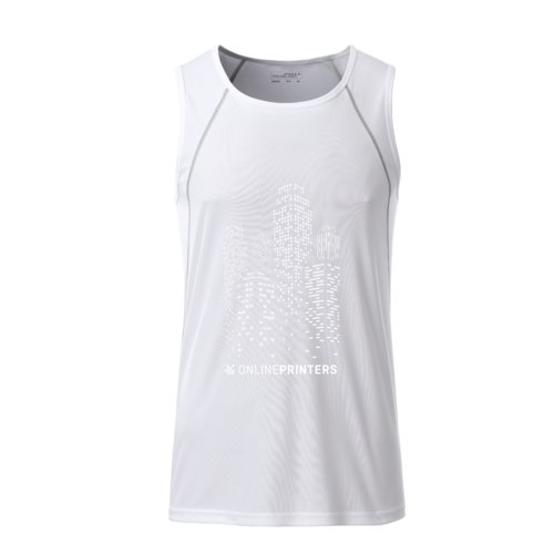Witte polyester tanktop voor heren.