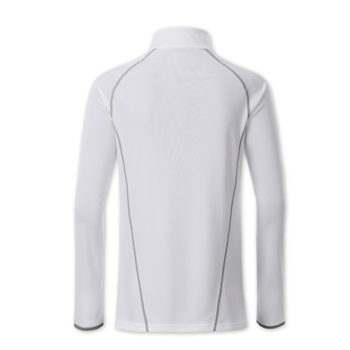 Wit polyester shirt met lange mouwen voor dames.