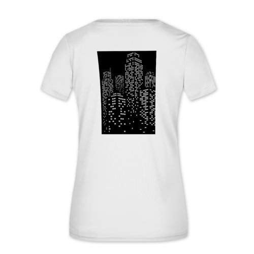 Wit polyester shirt met V-hals voor dames.