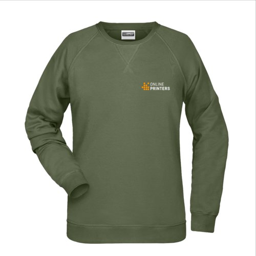 Groen dames sweatshirt van zacht materiaal met ronde hals.